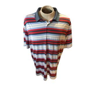 Nike Golf Tour Performance Dri-FIT Striped Polo Shirt XXL Multicolor